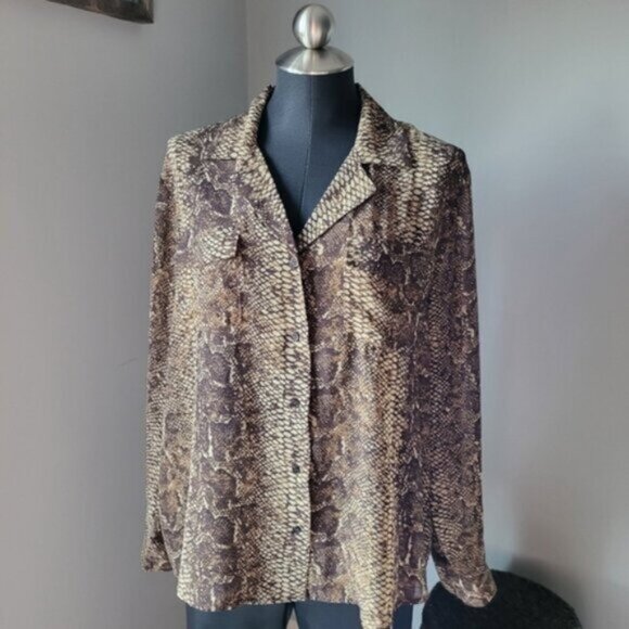 Kismet Snake print Blouse Sz XL - Picture 1 of 7